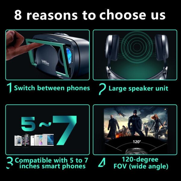 VR Helmet 3D Glasses Virtual Reality Support 0-800 Myopia For Smartphone Smart Phone Headset - Image 4